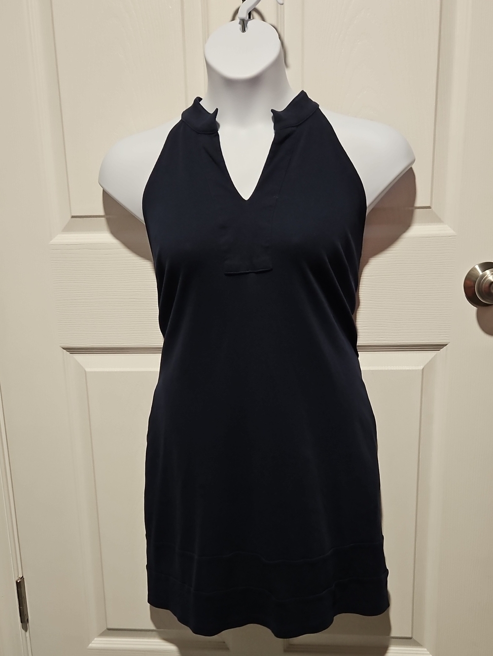 New York & Company Navy Blue Halter Mini Dress
